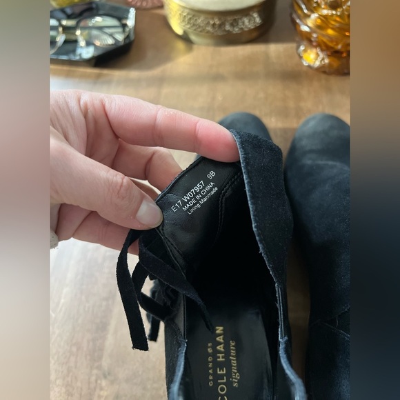 BOGO Cole Haan Black Ankle Boots with Fringe - Picture 5 of 8